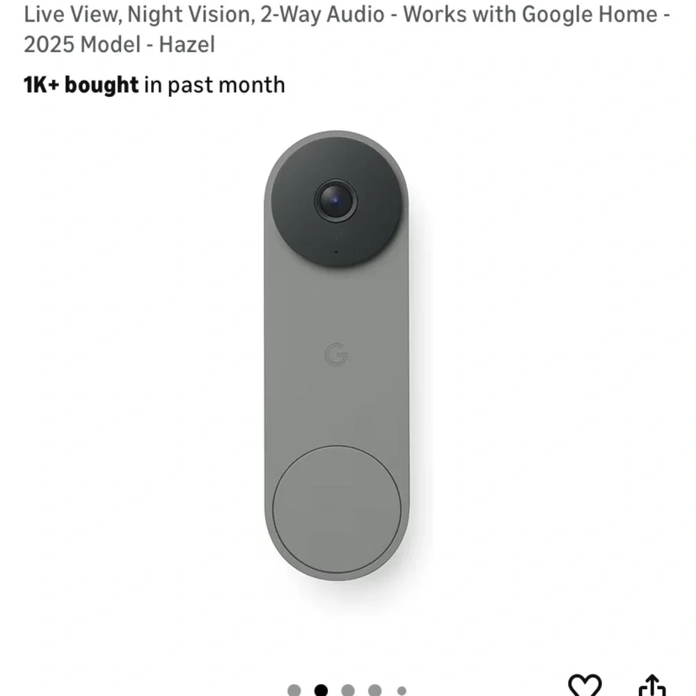 Google Nest Doorbell Wired in Dark Gray